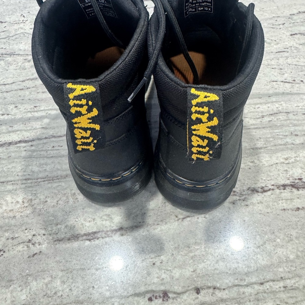 Dr. Martens Black Lace-Up Boots with Yellow Stitching - Picture 4 of 6